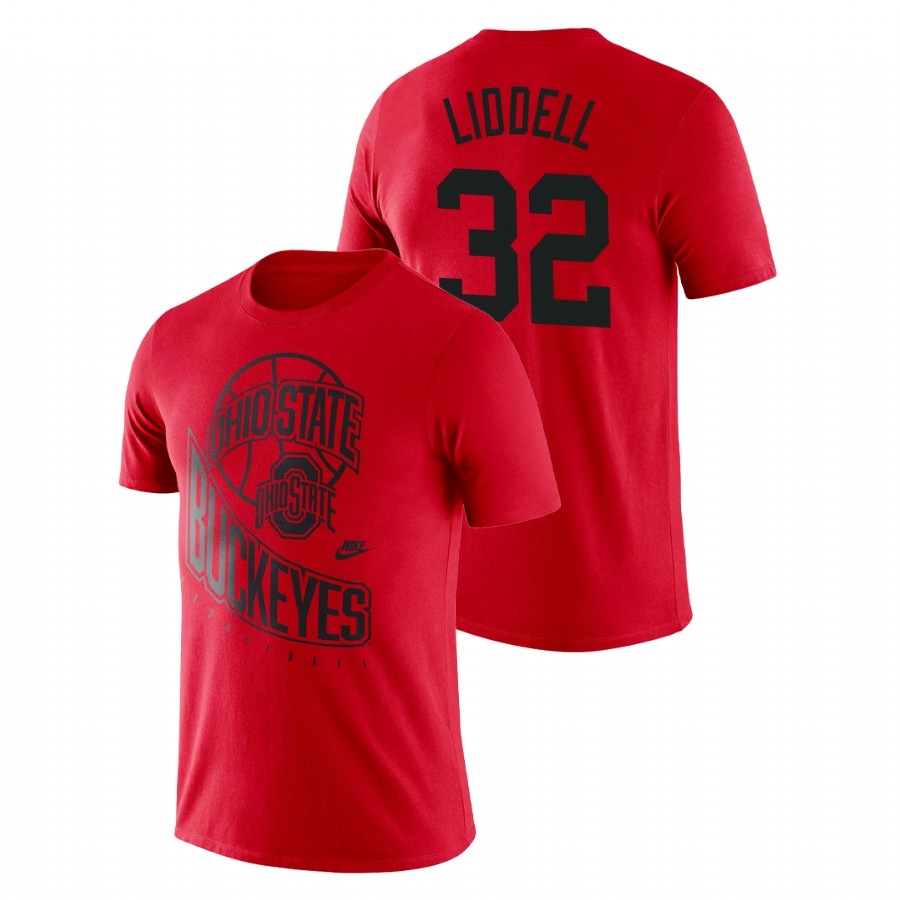 Ohio State Buckeyes Men's NCAA E.J. Liddell #32 Scarlet Retro College Basketball T-Shirt TOR4649KQ